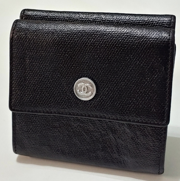 Black Chanel Authentic Trifold Wallet - Picture 1 of 8